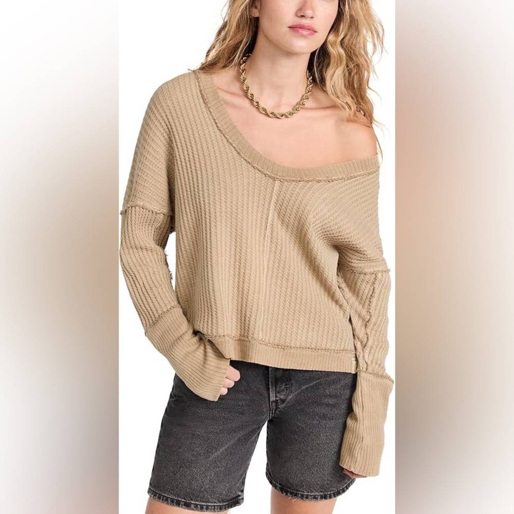 Free People sz Small We The Free New Magic Thermal Golden Olive